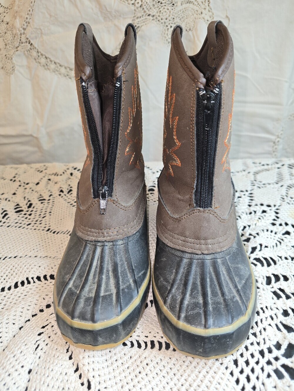 Polar Edge Youth Western Flair Zipper Duck Boots, Insulated, Waterproof, Youth 6